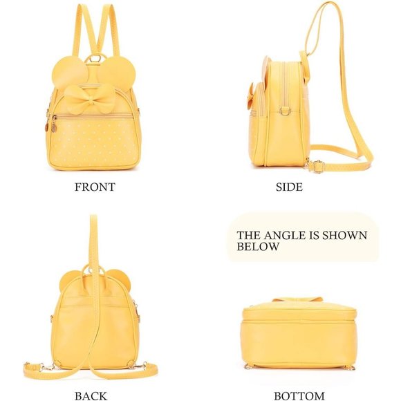 Bowknot Polka Dot Mini Backpack And Convertible Shoulder Bag Purse for Women - Picture 5 of 7